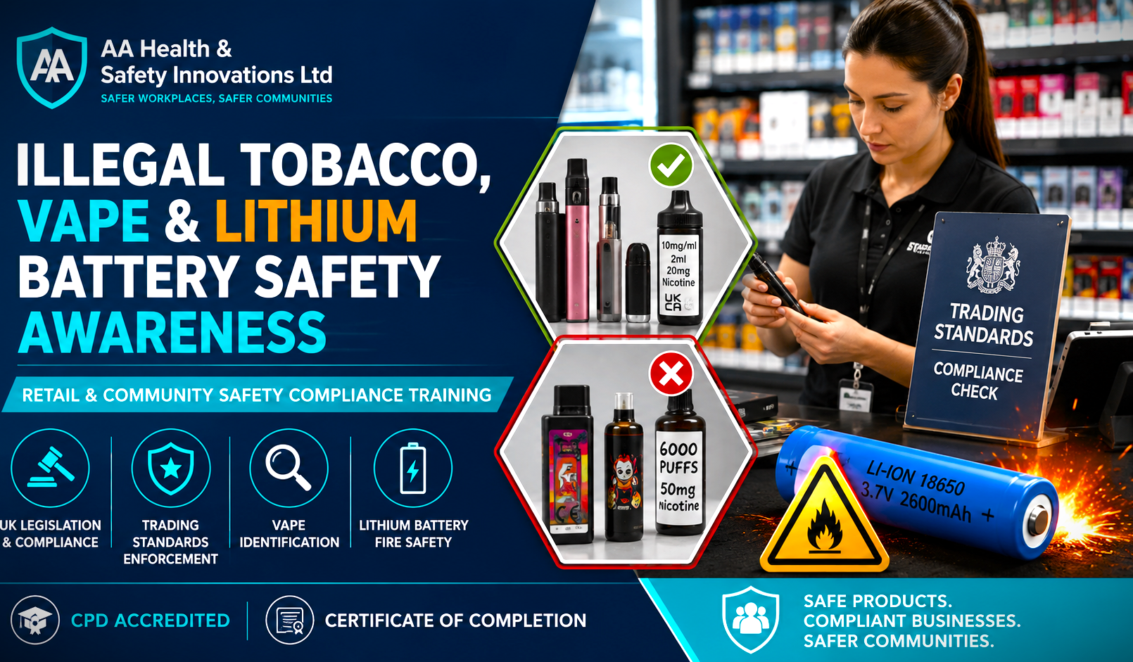 Illegal Tobacco Vape Lithium Battery Safety Awareness